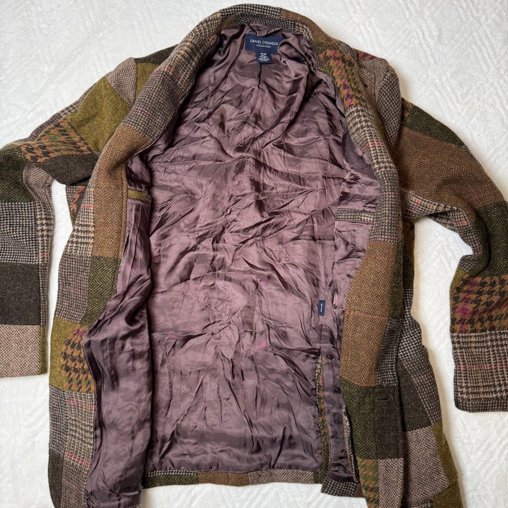 Dark Academia Daniel Cremieux M Patchwork Wool Tweed Blazer Sport Coat - Picture 8 of 11